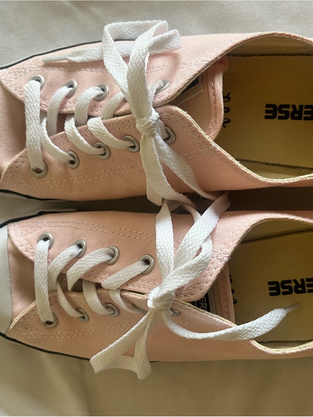 Converse Pink Canvas Low-Top Sneakers with White Laces